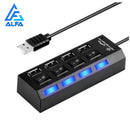 Hub Usb 2.0 4 Portas Régua Usb Extensão Usb Pen Drive Teclado 480mbps